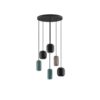 ΦΩΤΙΣΤΙΚΟ LED ΚΡΕΜΑΣΤΟ 6*GU10 BLACK & GREEN METAL MARLIN NOVA LUCE - 9236224