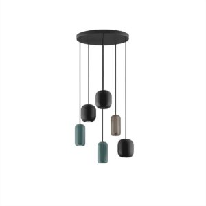 ΦΩΤΙΣΤΙΚΟ LED ΚΡΕΜΑΣΤΟ 6*GU10 BLACK & GREEN METAL MARLIN NOVA LUCE - 9236224